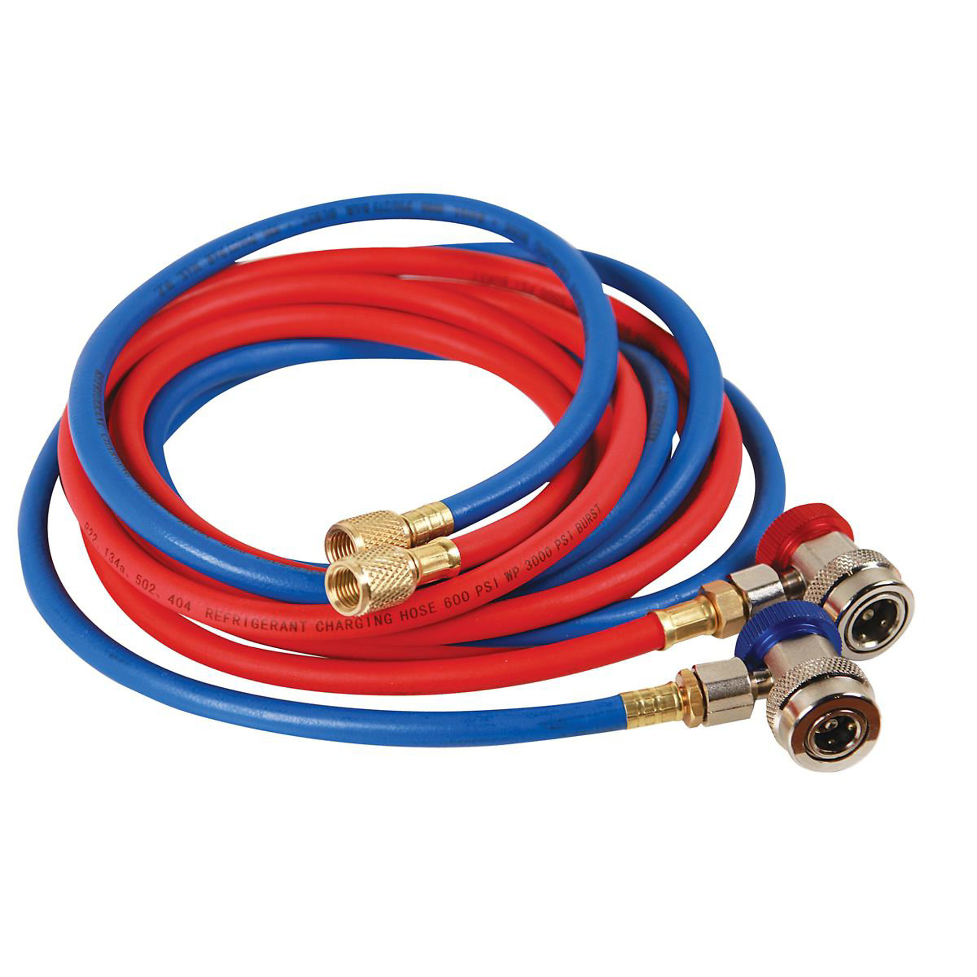 FJC R-134a Premium Charging Hose and Coupler Set — Nylon Barrier Hoses, Model# FJC6448